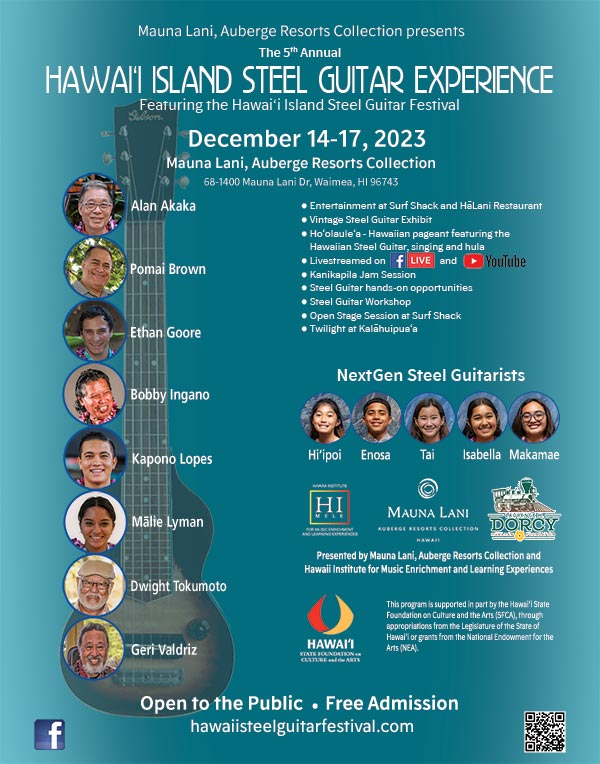 2023 Hawai‘i Island Steel Guitar Experience Poster